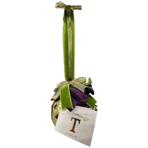 Vintage Hinged Brass Pomander Ball Christmas Ornament Plumeria Potpourri 3”